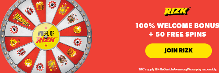 1 Free Spin on Wheel of Rizk on registration – no deposit needed