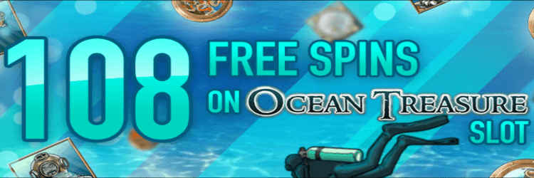 Paradise 8 Casino: 108 Free Spins no deposit on Ocean Treasure Slot