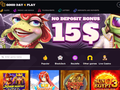 Good Day 4 Play Casino: 15$ no deposit bonus