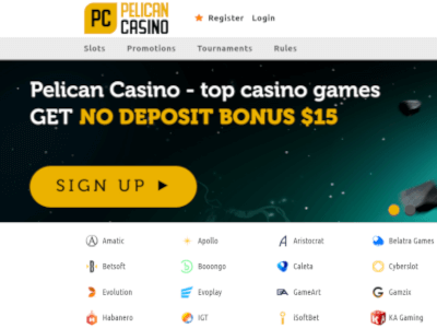 Pelican Casino: 15$ no deposit