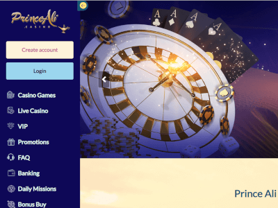 Prince Ali Casino: €/$ 10 No Deposit Bonus