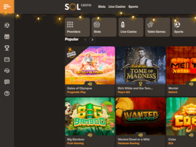 Sol Casino: 50 Free Spins no deposit